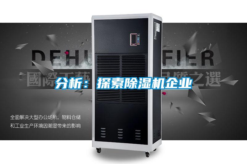 分析:探索除濕機企業