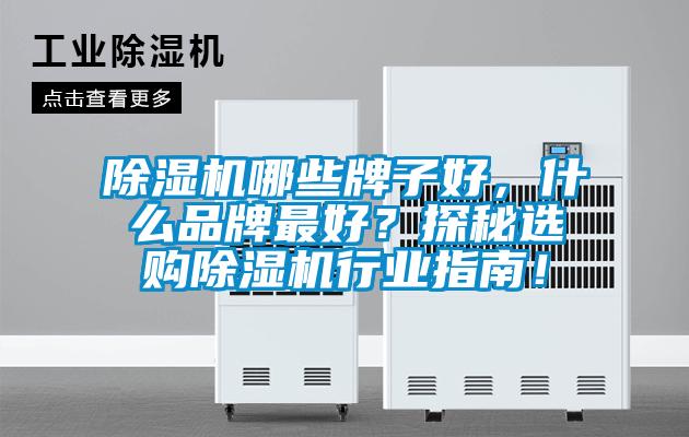 除濕機哪些牌子好，什么品牌最好？探秘選購除濕機行業指南！