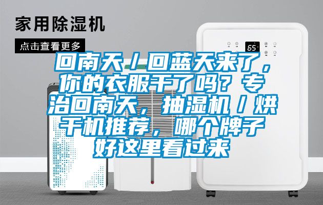 回南天/回藍(lán)天來了,你的衣服干了嗎?專治回南天,抽濕機(jī)/烘干機(jī)推薦,哪個牌子好這里看過來